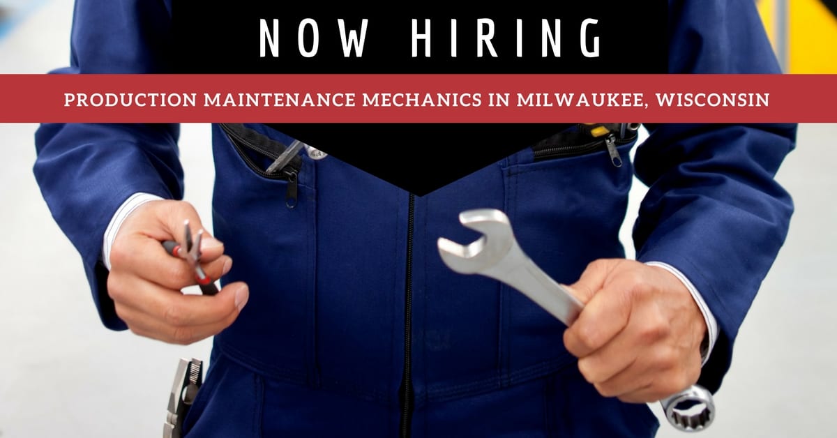 Production Maintenance Mechanics Milwaukee WI 1 STS Technical Services