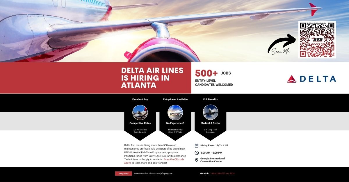 Delta Air Lines is Hiring 500+ in Atlanta EntryLevel Available